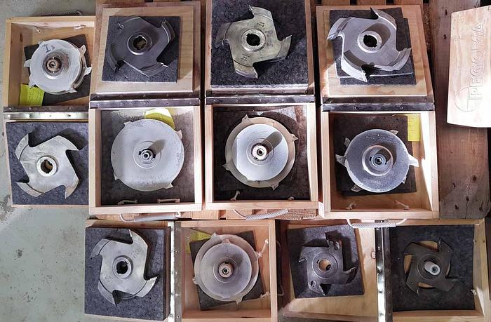 Used 2006 Pegoma  Cutter set for Homag Doppeltendprofiler Pegoma