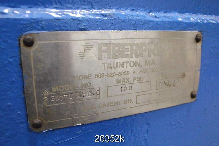 Used Fiberprep DIABOLO-SLOTS Diabolo Slots Detrashing / Tailing Screen, 0.008" Slotted Basket, With Spare Rotor #26352