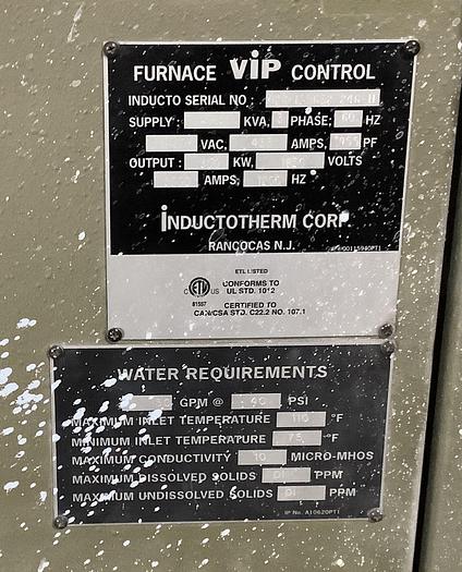 Used 2002 INDUCTOTHERM POWER TRAK 300-10CR