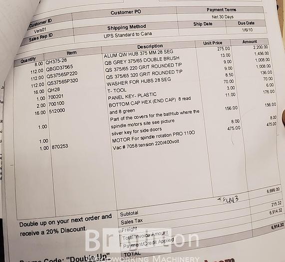 Used 1998 Quickwood Pro 1100 Orbital Brush Sander