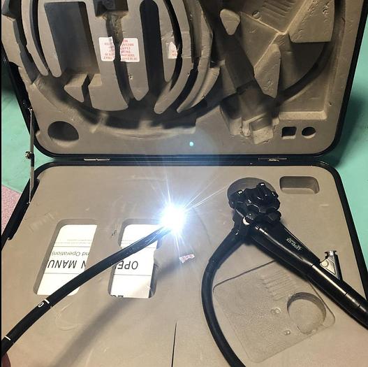 Used Fujinon Endoskopie System +E400 Prozessor, Lichtquelle, ED-450 XT Gastroskop, DK-402E CDL1904A