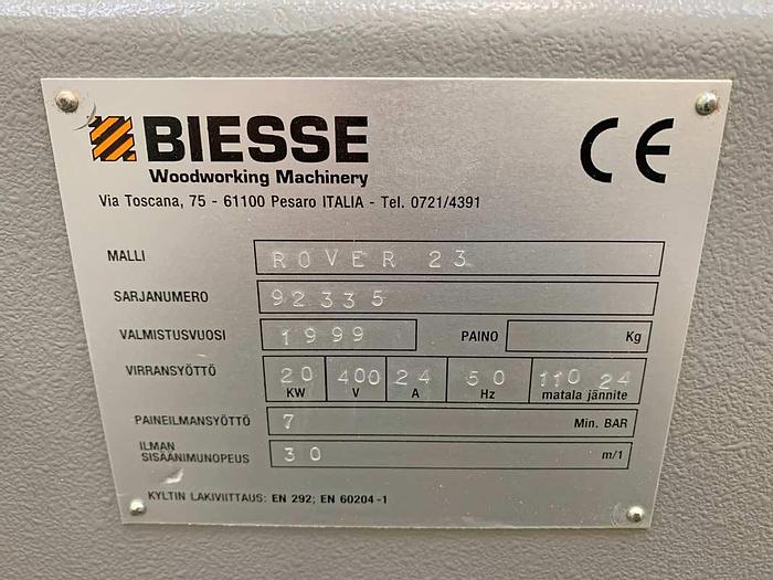 Used 1999 Biesse Italy CNC machining centre Biesse Rover 23