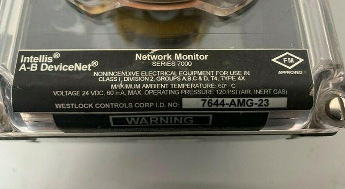 Used Westlock Controls 7644-AMG-23 DeviceNet Network Monitor Series 7000