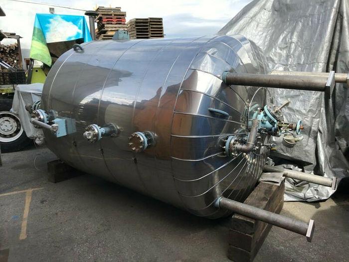 Used Pfaudler 1000 Gallon Glass Lined Jacketed Reactor 100 PSI / FV Internal & Jacket