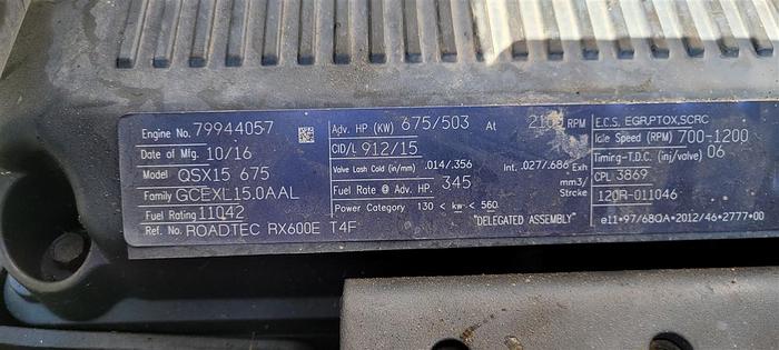 Used 2017 Roadtec RX600E-3