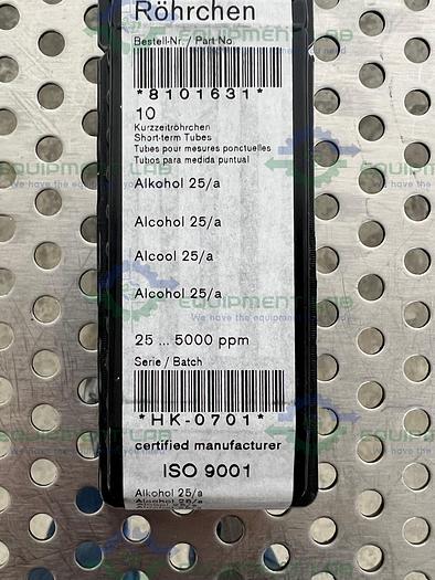 Draeger 8101631 Glass Detector Tube for Alcohols, 25 to 5000 ppm