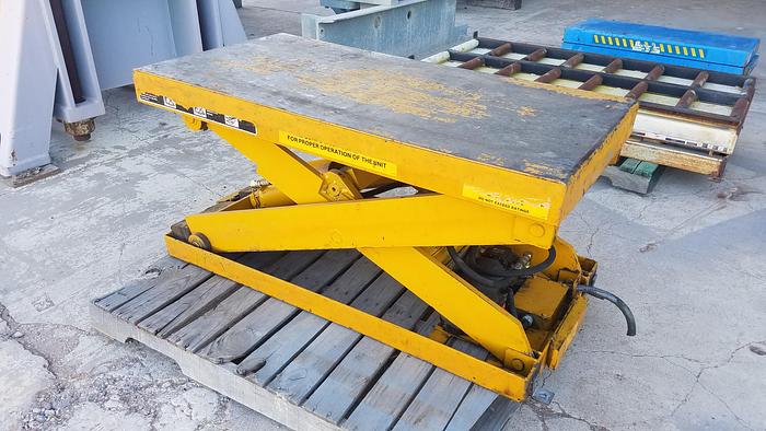 Used 2,500 lb. Bishamon Hyd. Scissors Lift Tables; 24” x 48”, 12 avail
