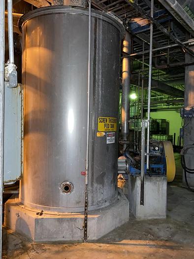 Used APACHE MDL. T-125 6'DIA. X 10'HIGH T 316L SS TANK  2115 GALLONS