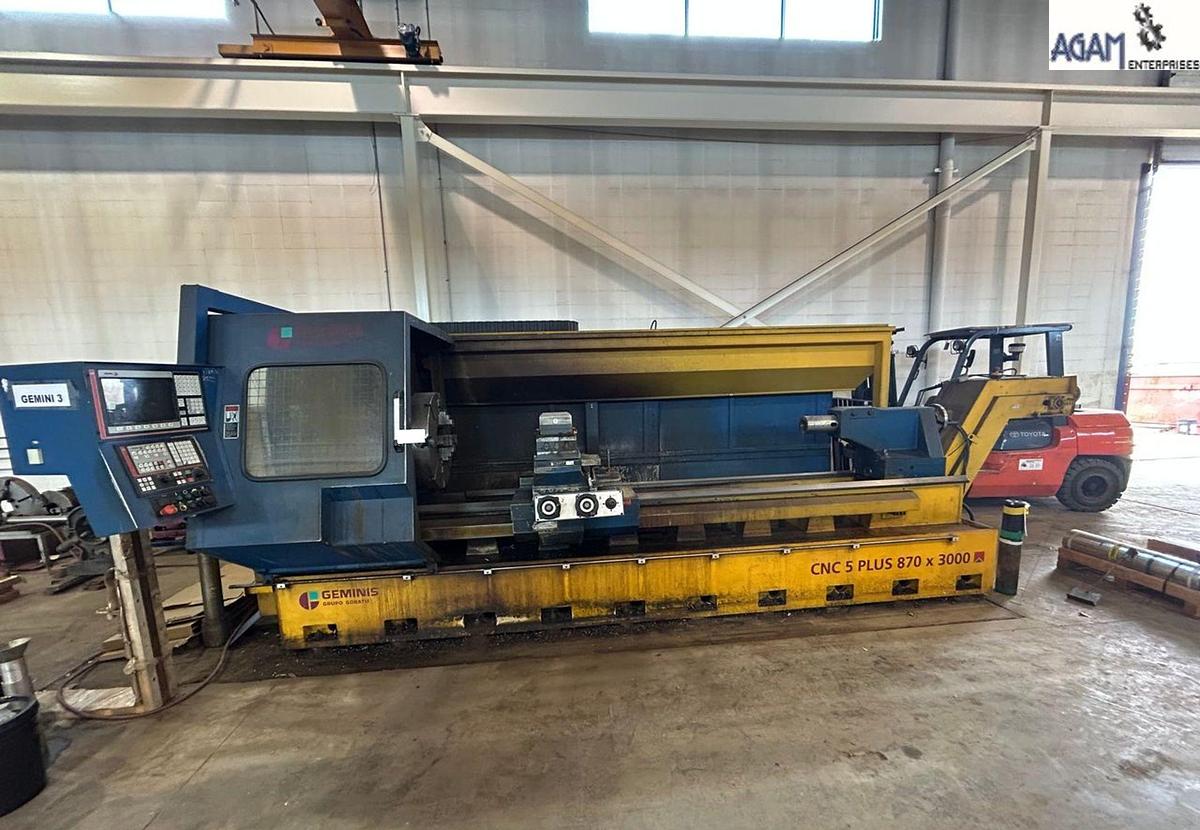 Used GEMINIS CNC 5 PLUS 870 X 3000 OIL COUNTRY CNC LATHE (HOLLOW BORE)