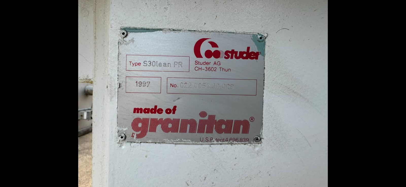 Used Studer S30 Lean Pro CNC Cylindrical Grinder