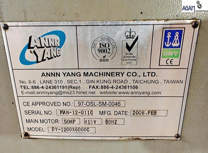 Used ANNN YANG DY 1200 x 6000C CNC LATHE (2009)