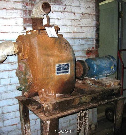 Used Gorman Rupp T3A60-B Trash Pump, With Base And Motor, 1-1/2 Hp, 880 Rpm, 460 Volt #13054