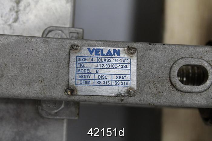 Used Velan Model B 4" Hand Operated Knife Gate Valve #42151
