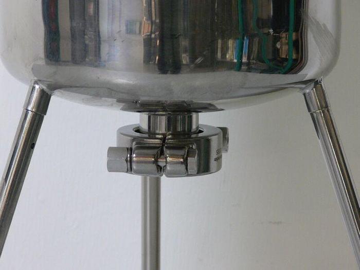 Used Sartorius Stedim 10 Liter 316L Stainless Steel Pressure Vessel w/ Bottom Drain