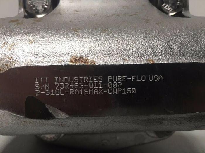 Used ITT Corp. Pure Flow 2-316L-RA15MAX-CWP150   2" Diaphragm Valve