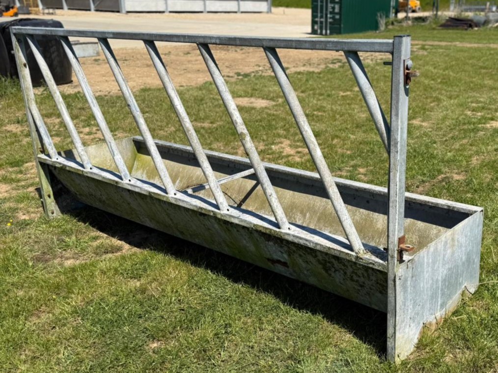Used Cattle Feed Trough and Barrier