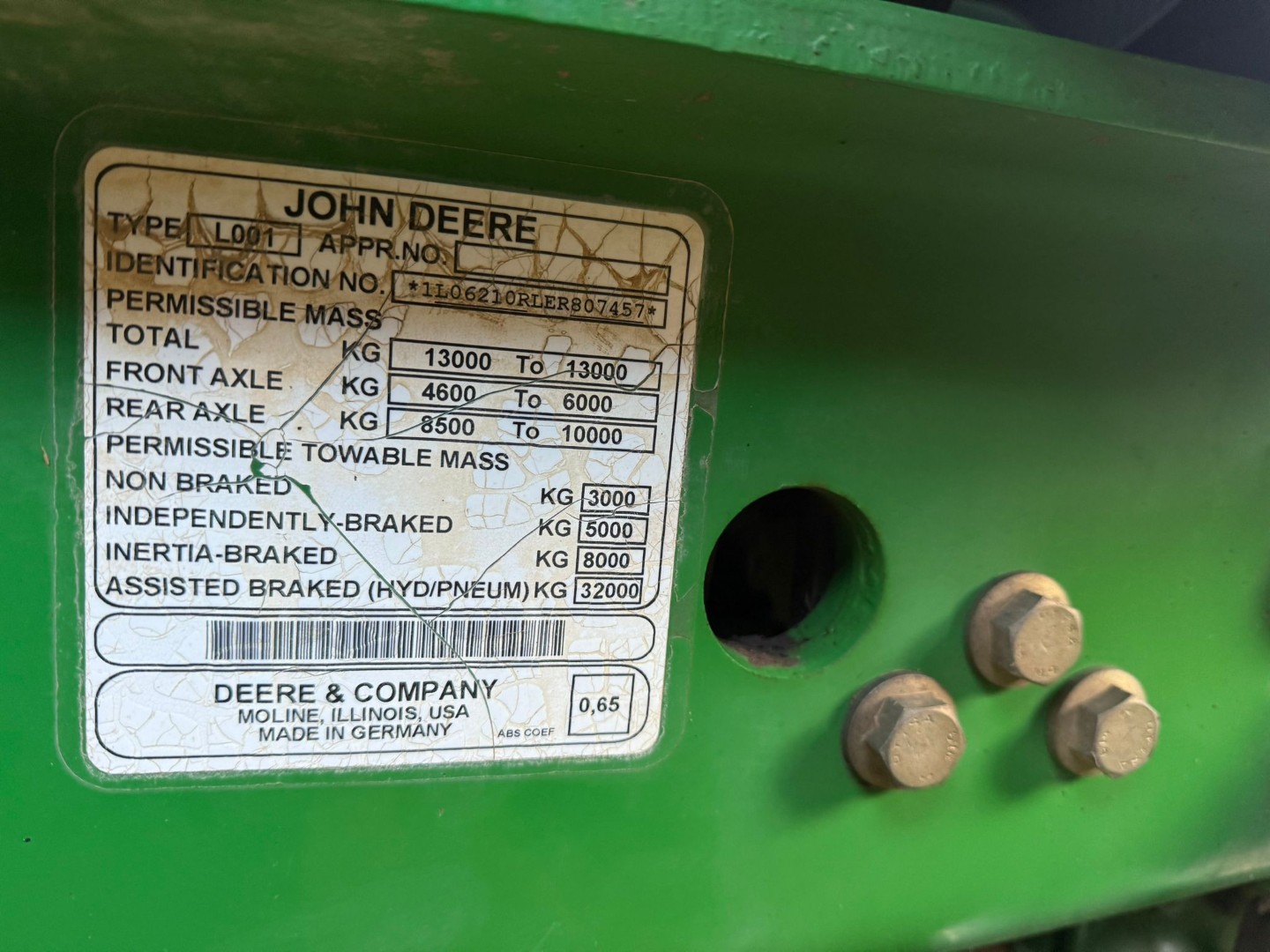 Used John Deere 6210R Tractor