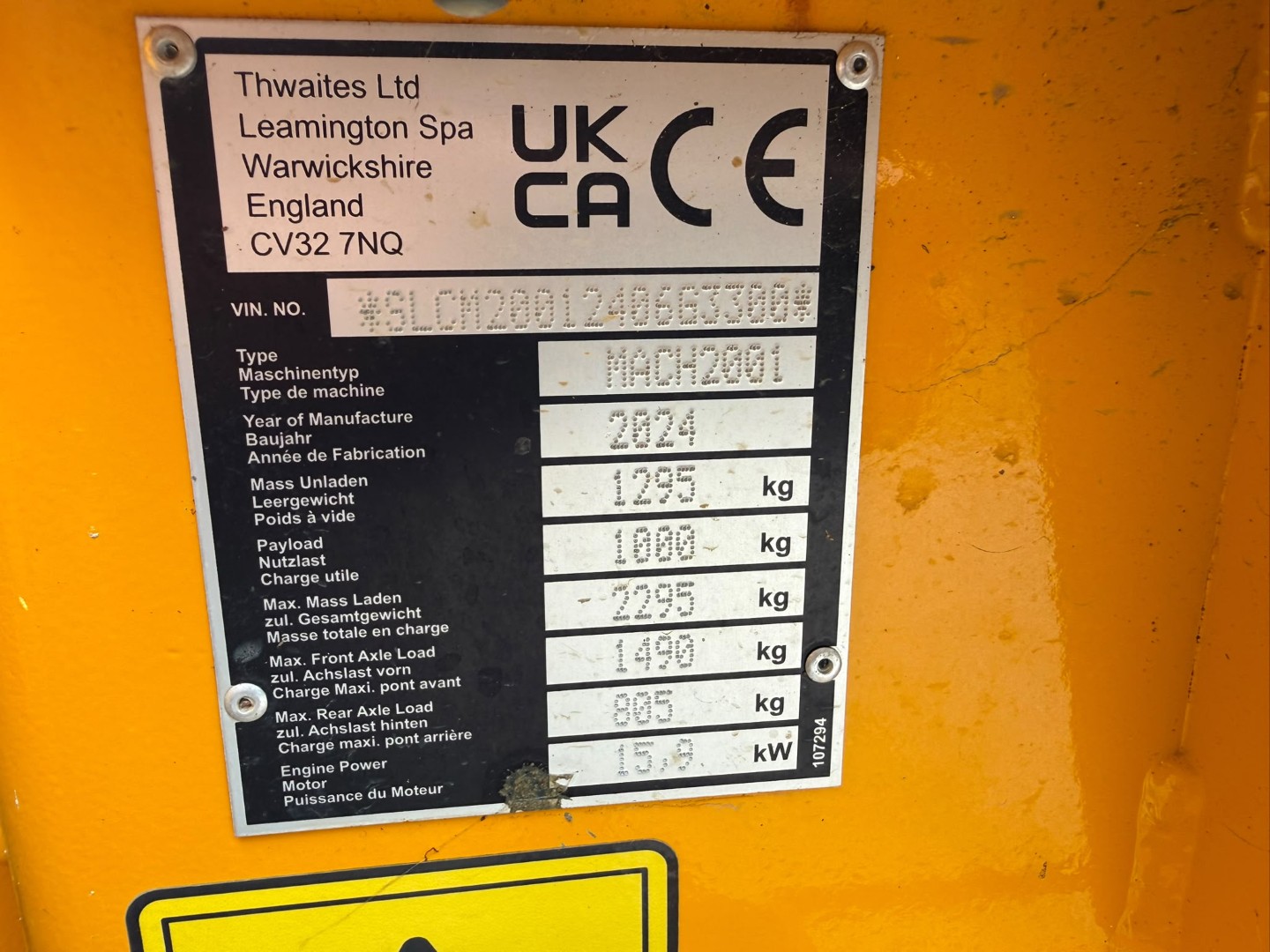 Used Thwaites MACH2001 1 Ton Dumper