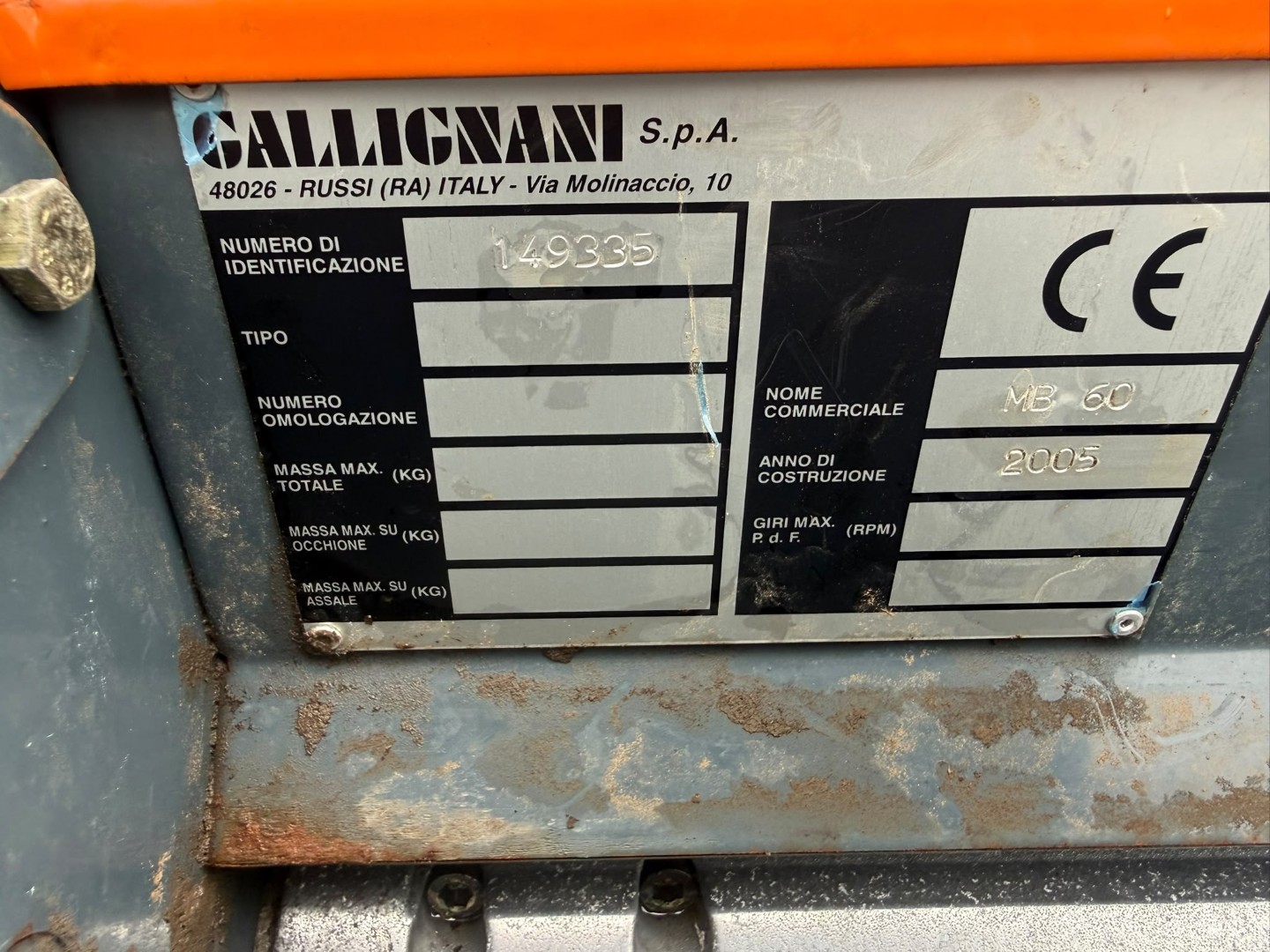 Used Gallignani MB60 Mini Round Baler
