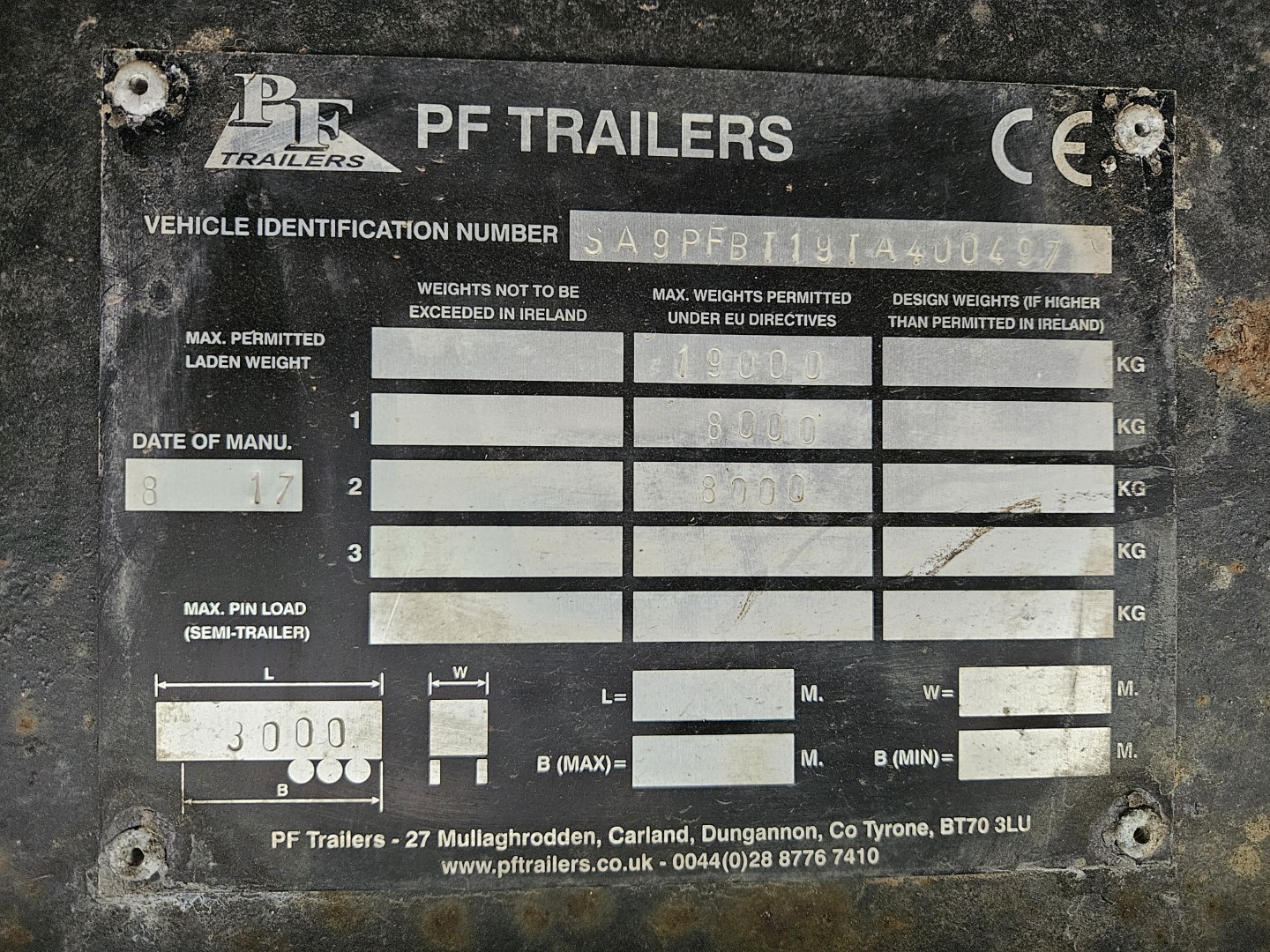 Used PF Trailers 30' Flatbed Trailer