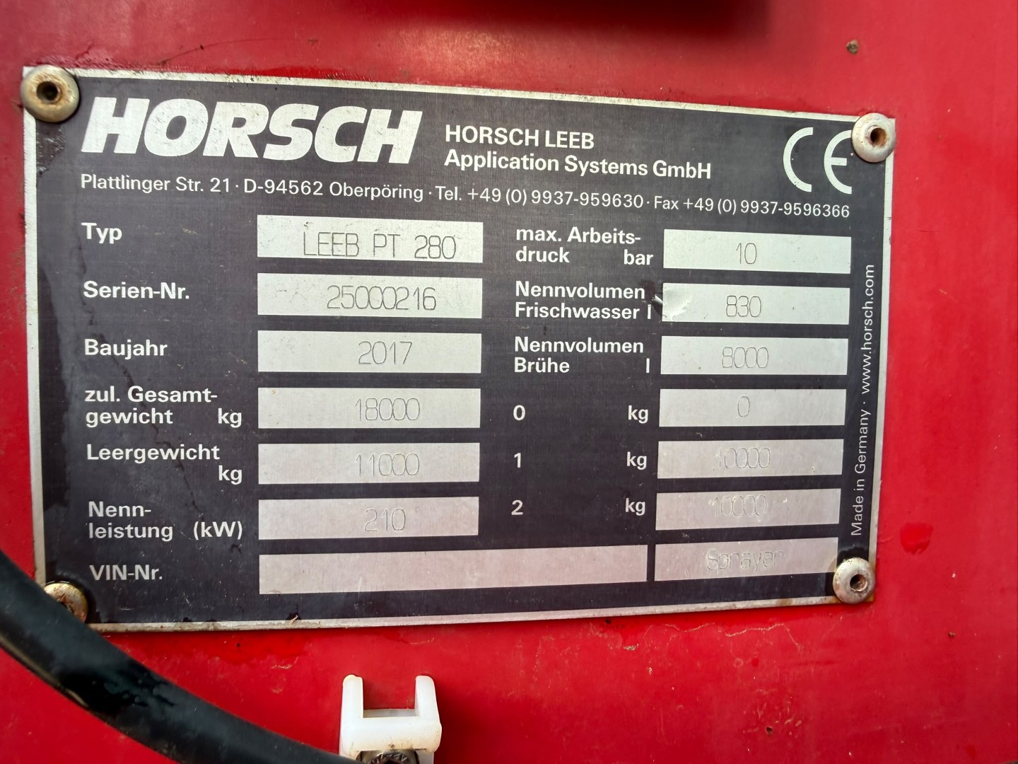 Used Horsch Leeb PT280 Self-Propelled Sprayer