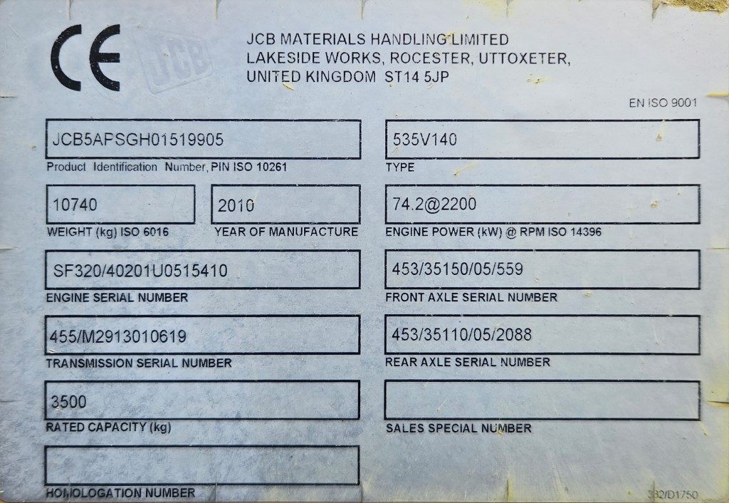 Used JCB 535-140 Telehandler