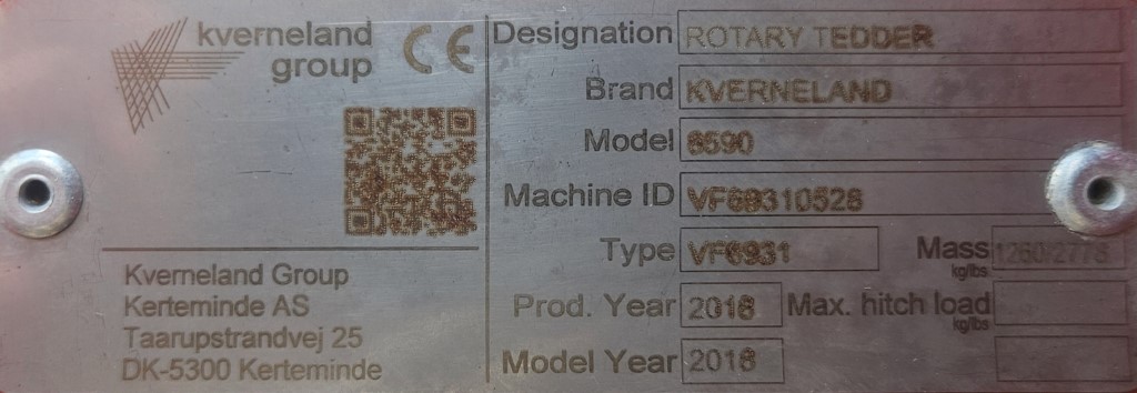 Used Kverneland 8590 Hay Tedder