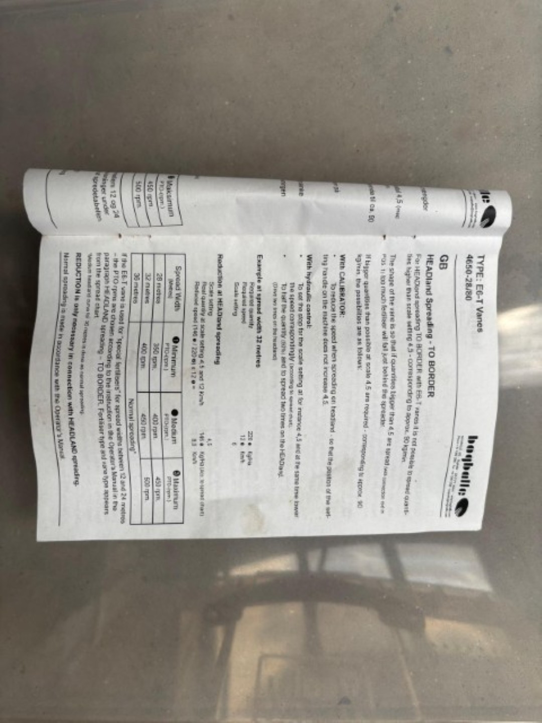 Used Bogballe E6-T Vanes