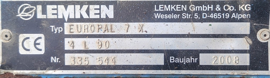 Used Lemken Europal 7X Plough