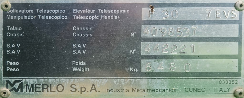 Used Merlo P30.7-EVS Telehandler
