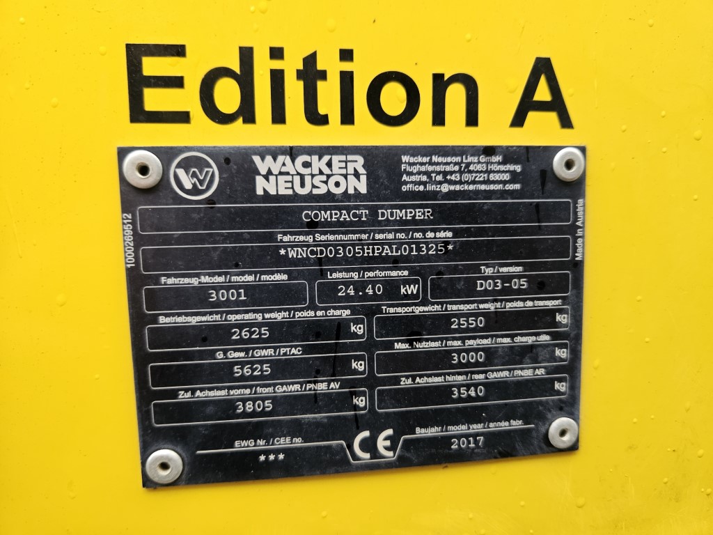 Used Wacker Neuson 3001S Dumper