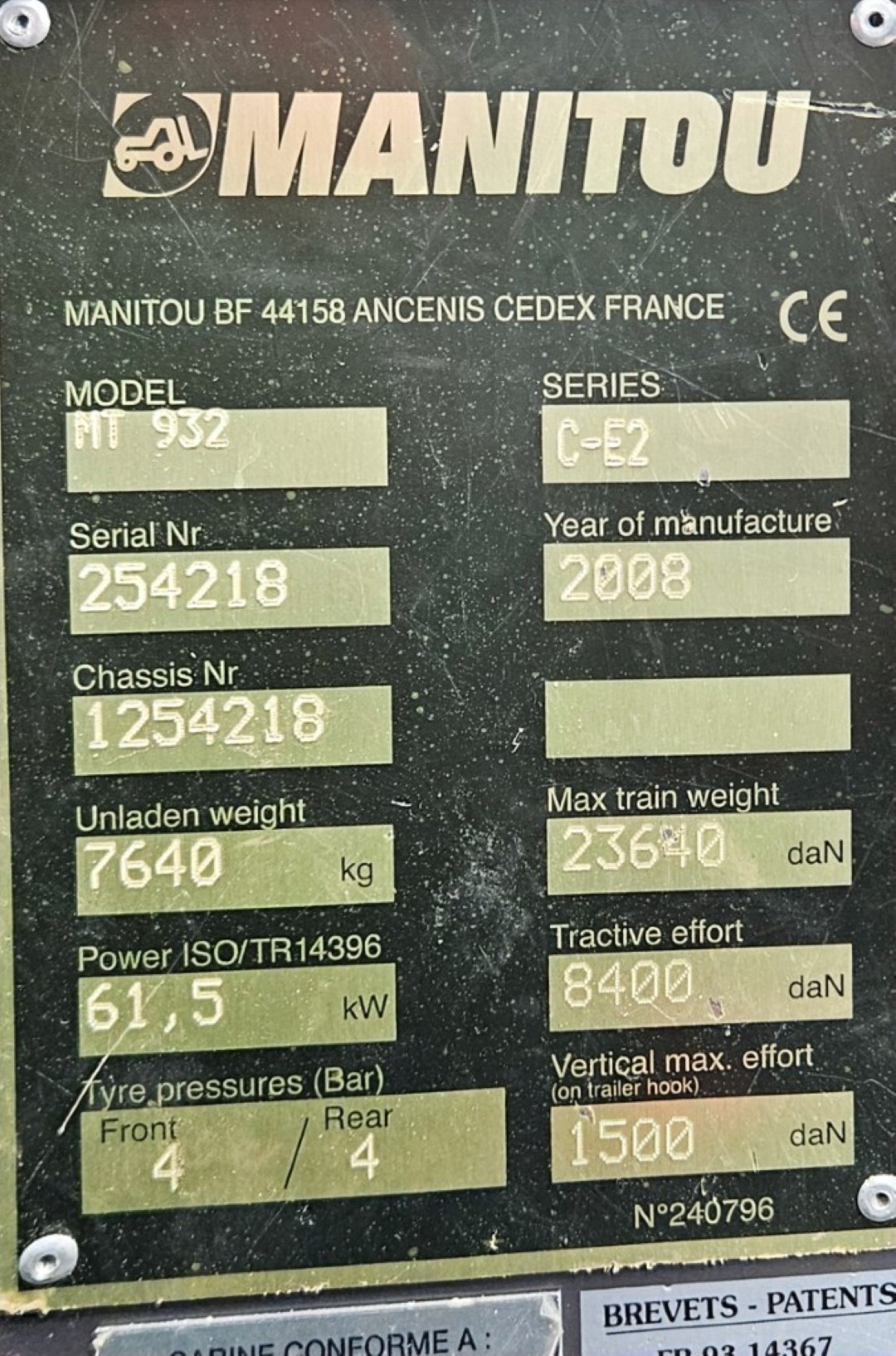 Used Manitou MT932 Telehandler