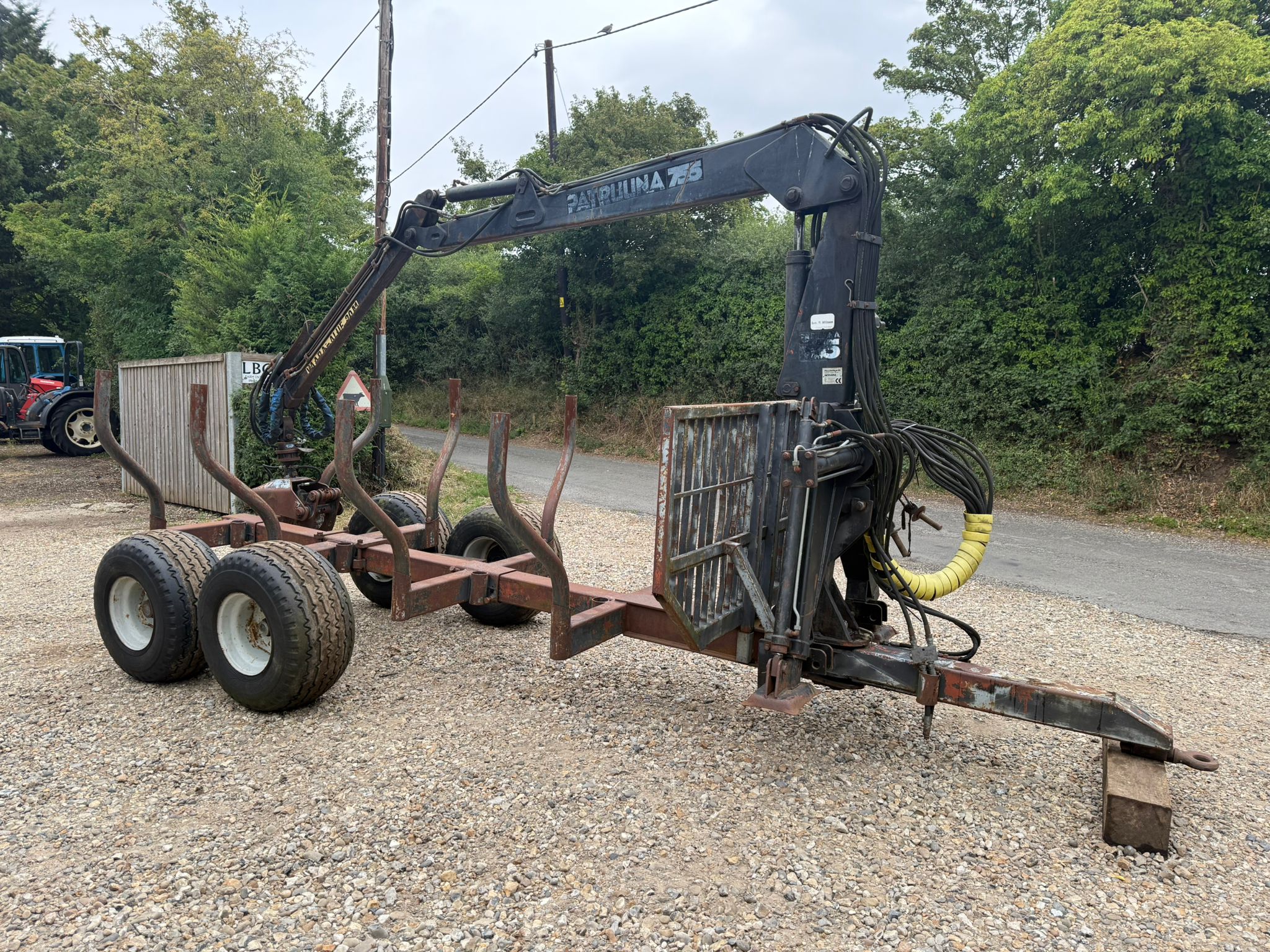 Used Timber Trailer and Patruuna 755 Crane