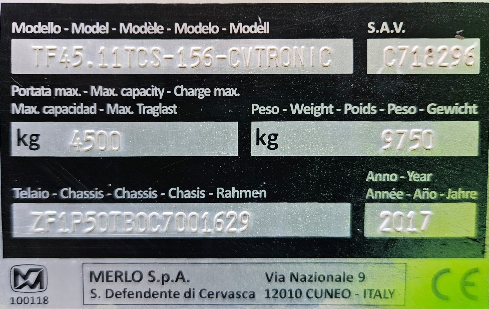 Used Merlo TF 45.11 T-CS Telehandler