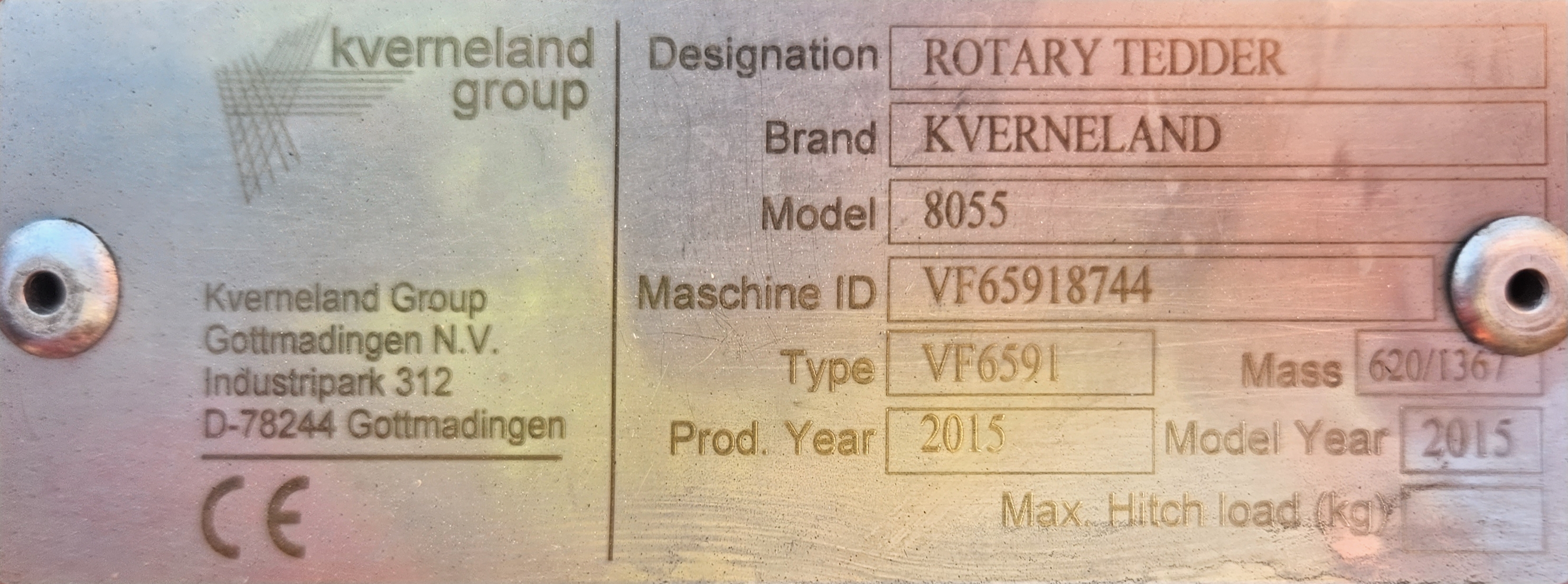 Used Kverneland 8055 Tedder