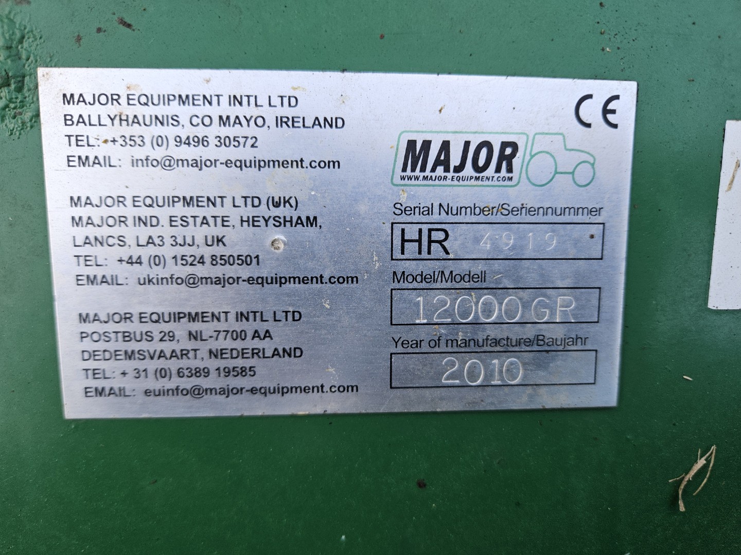 Used Major 12000 GR ProCut Mower