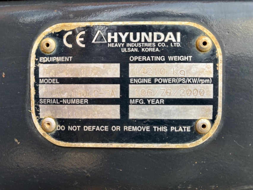 Used Hyundai Robex 140LC-7A Excavator