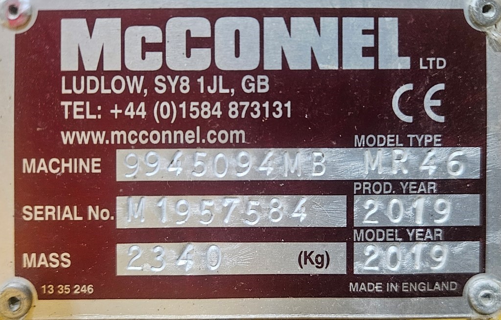 Used McConnel SR460 Batwing Topper