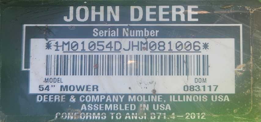 Used John Deere AutoConnect 54D Mower Deck
