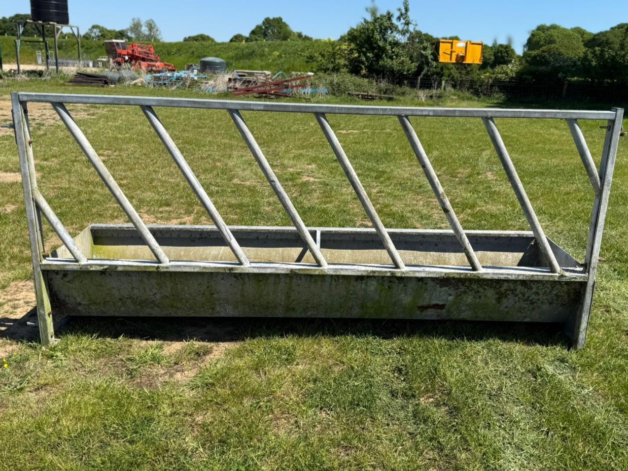 Used Cattle Feed Trough and Barrier