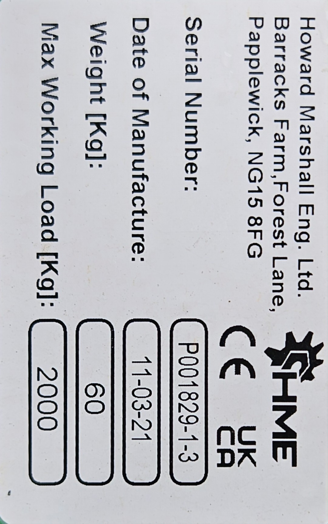 Used Howard Marshall Headstock