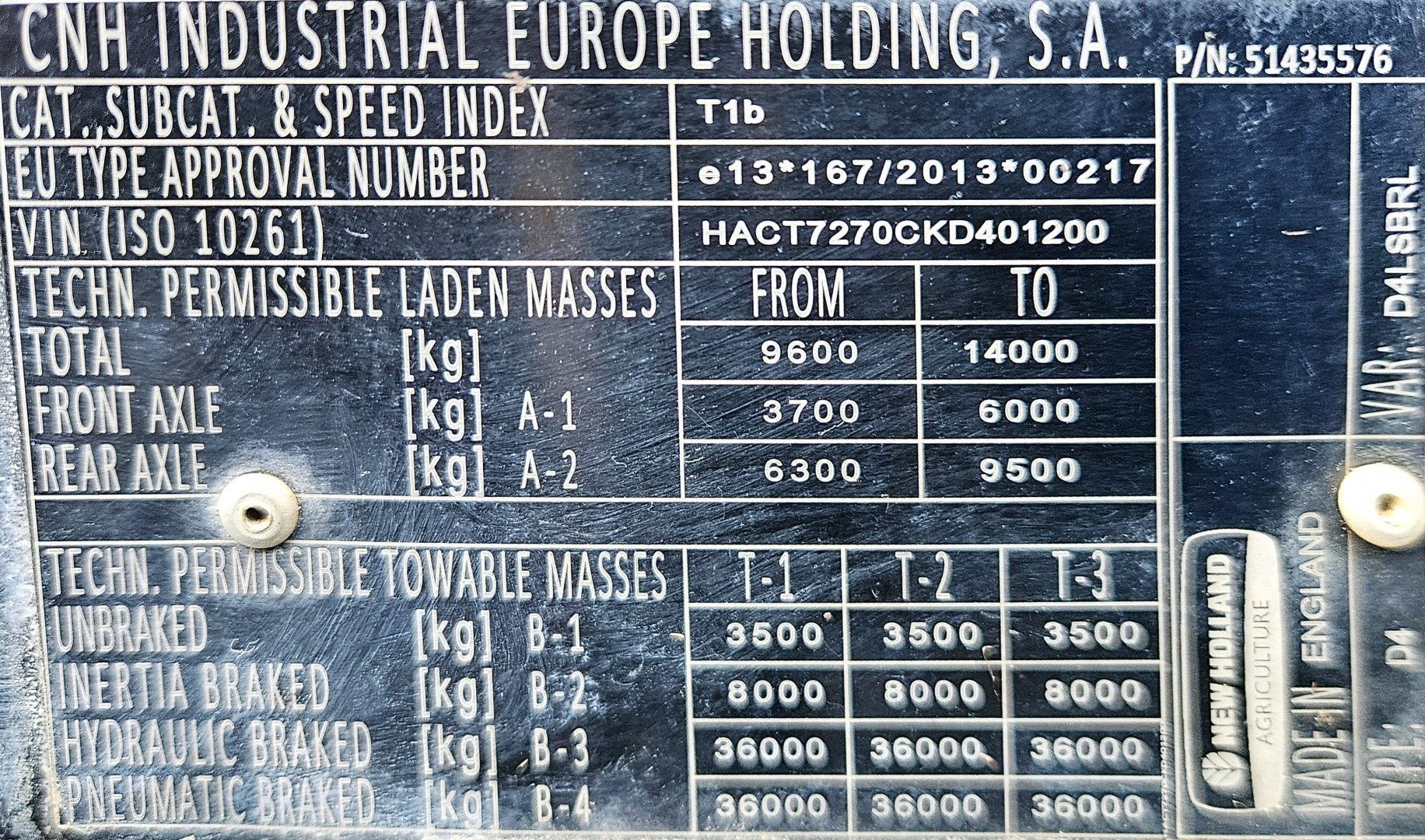 Used New Holland T7.270 4wd Tractor