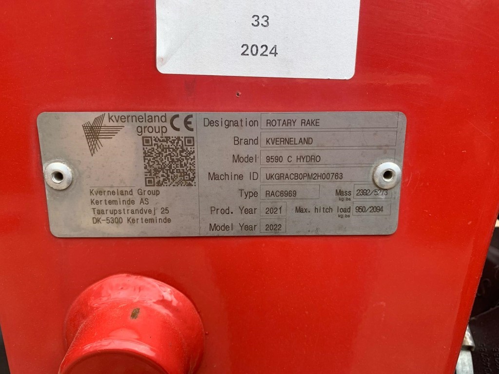Used Kverneland 9590 C Hydro Rake