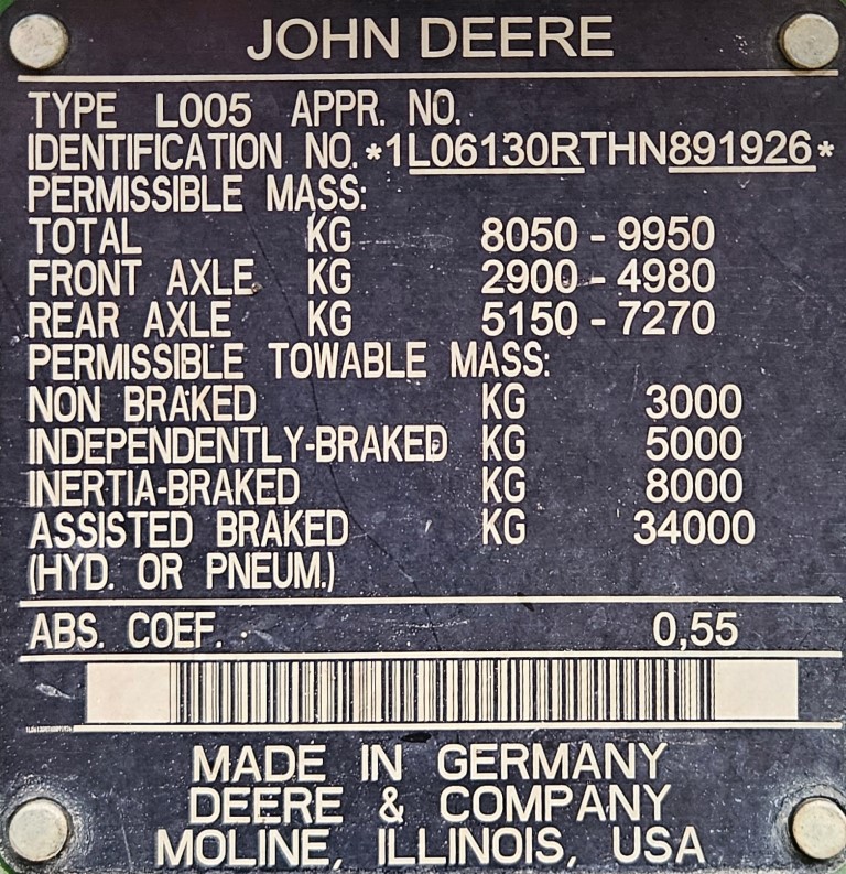 Used John Deere 6130R 4wd Tractor