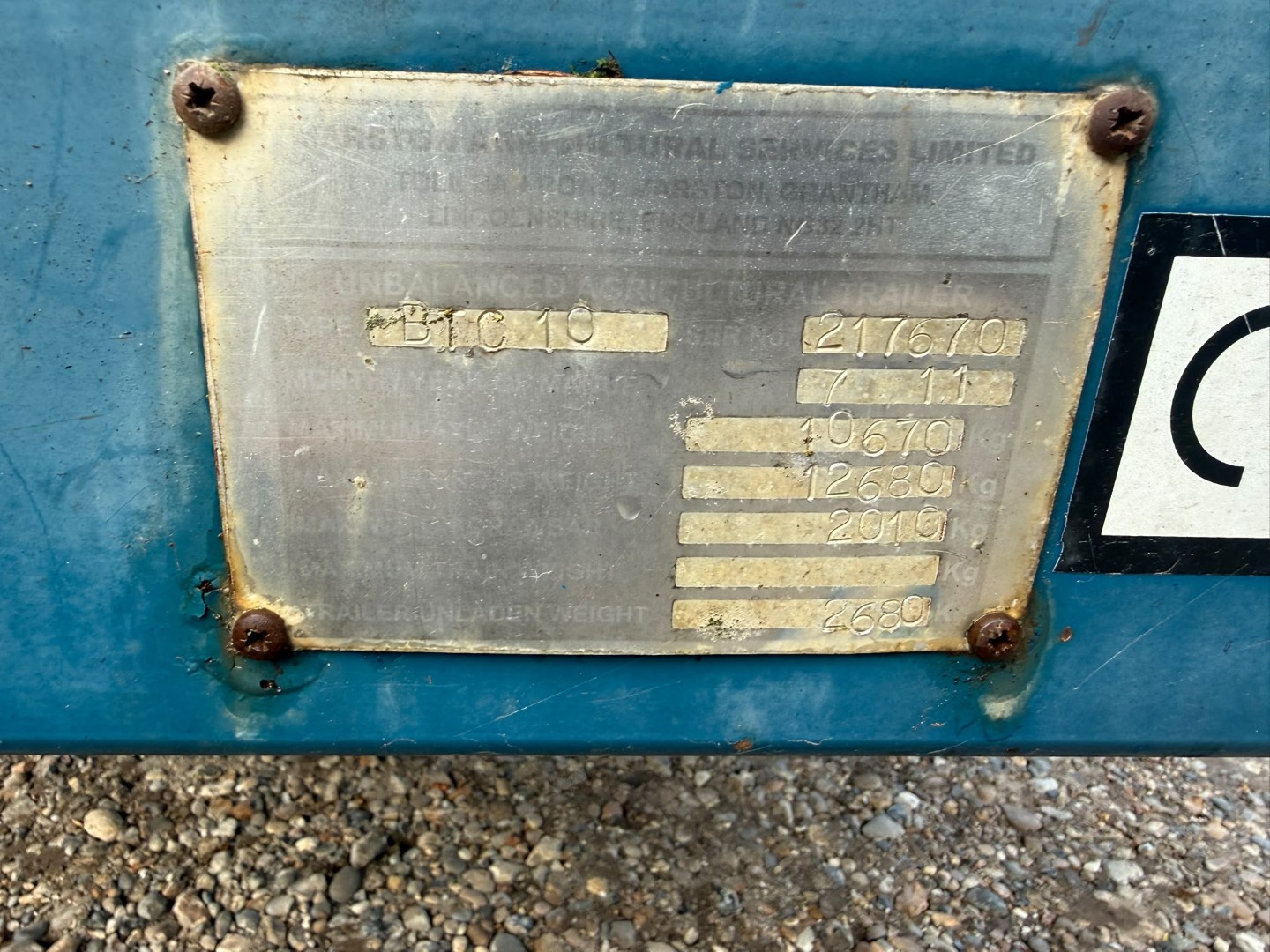 Used AS Marston BTC10 Bale Trailer
