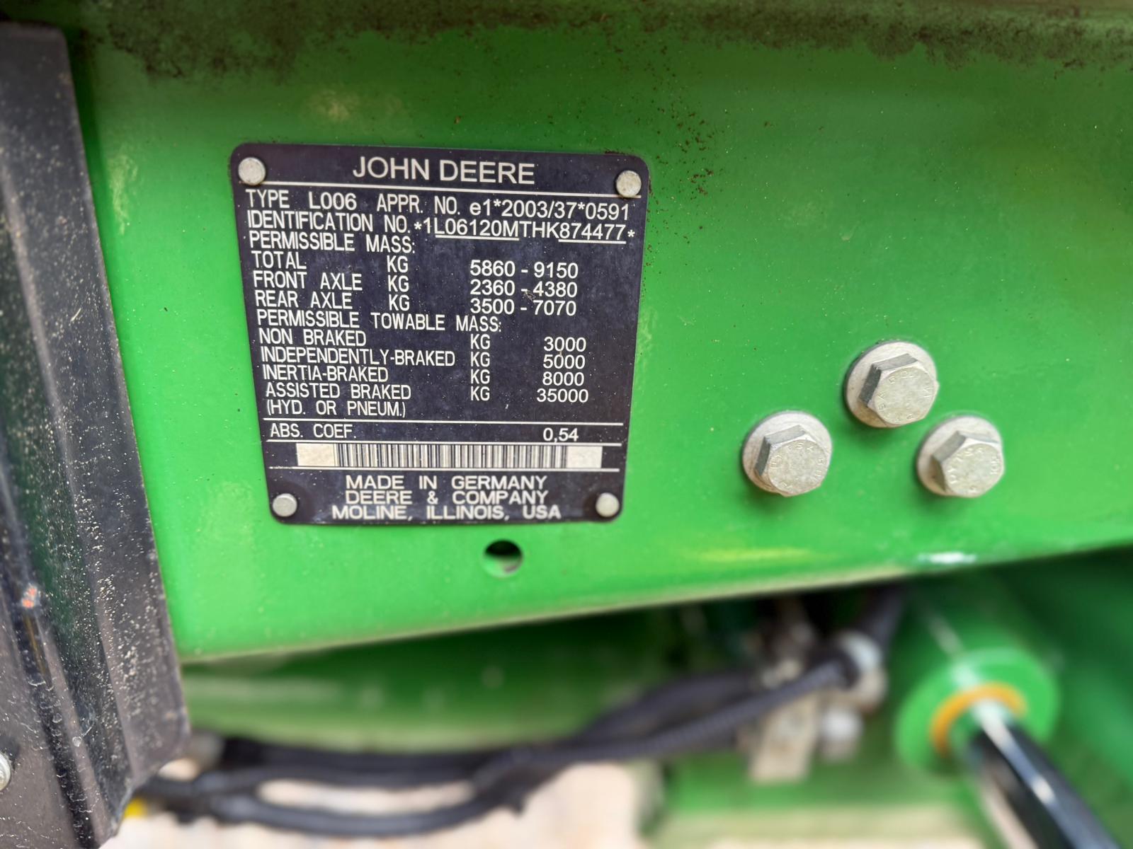 Used John Deere 6120M 4wd Tractor