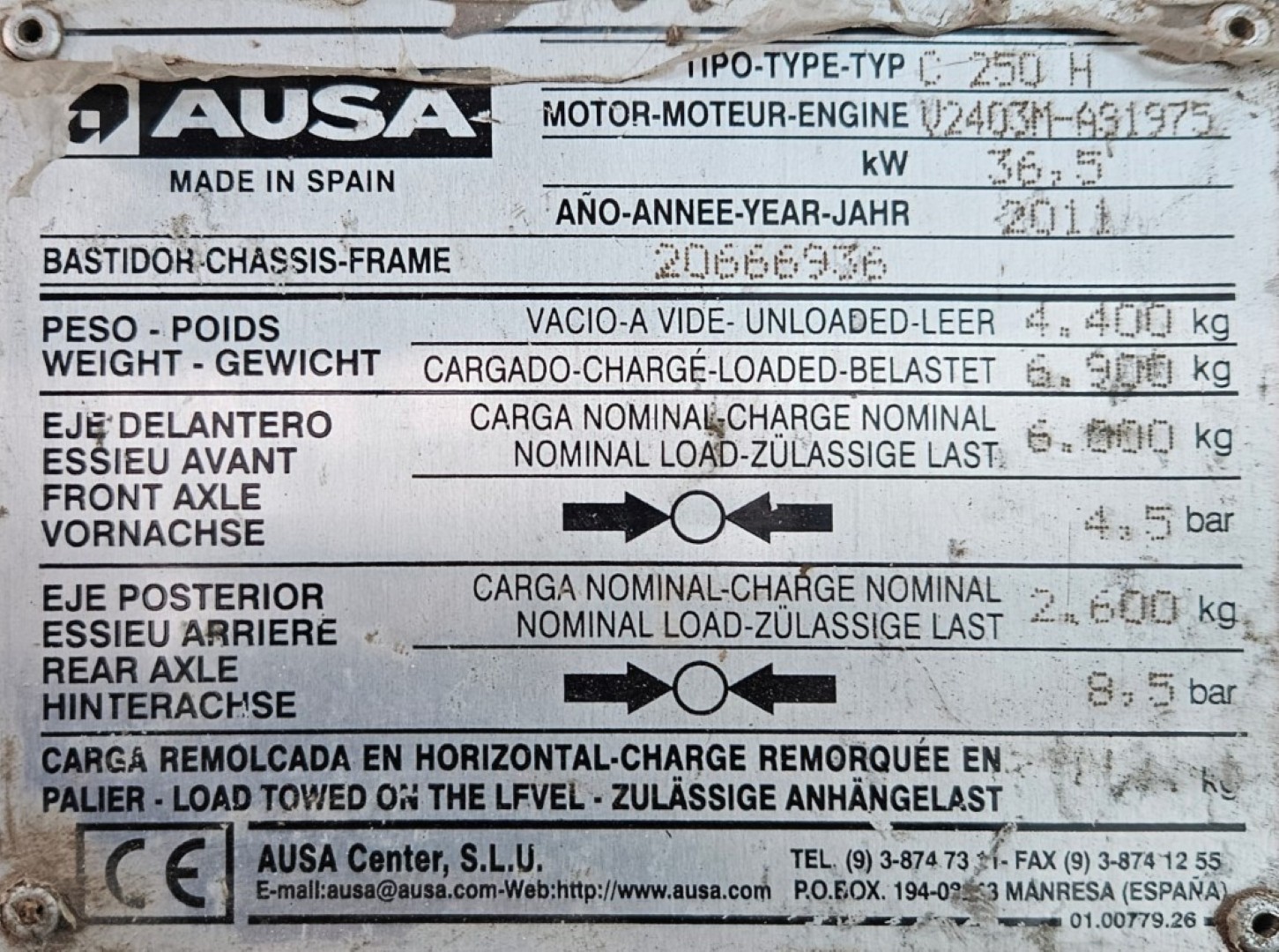 Used Ausa C250H Compact Terrain Forklift