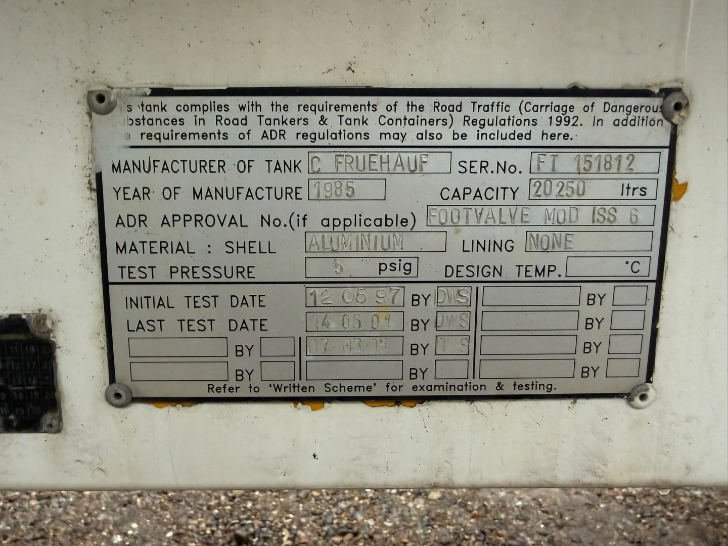 Used Fruehauf Water Tanker Trailer