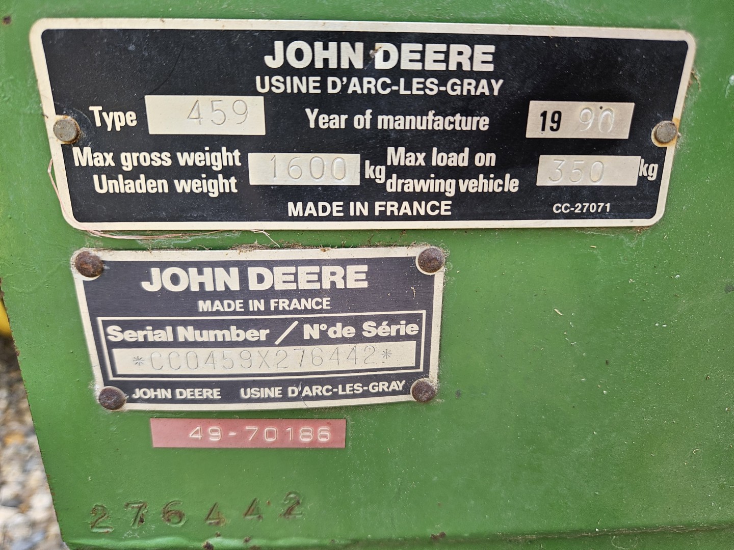 Used John Deere 459 Conventional Baler
