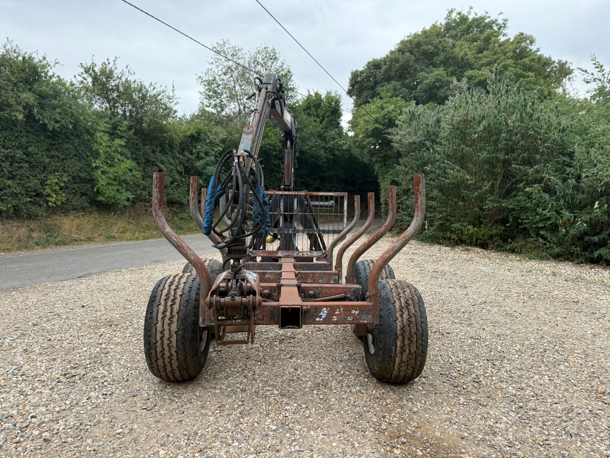 Used Timber Trailer and Patruuna 755 Crane